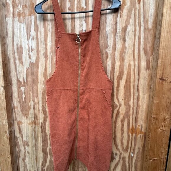 Burnt Orange Corduroy Zipper Jumper (Size M) - Picture 1 of 4